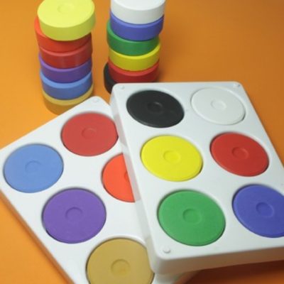 Jumbo tempera blocks in tray