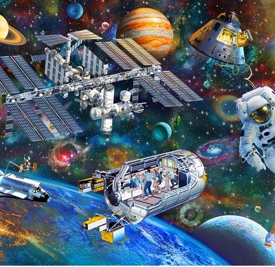 Wooden 120pce puzzle - Space station