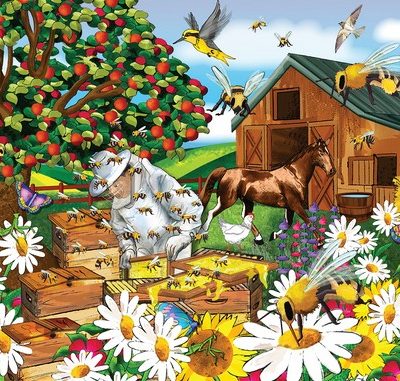 Wooden 150pce puzzle - Bee keeping