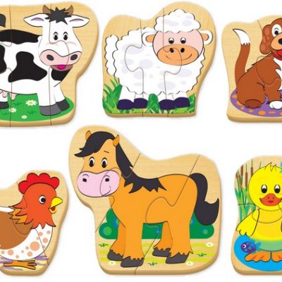 Wooden 2-3pce puzzle - Farm