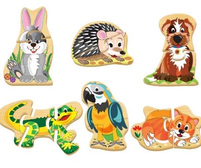Wooden 2-3pce puzzle -Pets