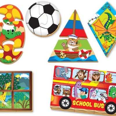 Wooden 2-3 pce puzzle - Shapes
