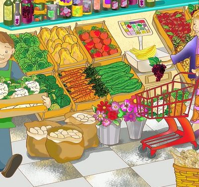 Wooden 20pce puzzle - Fruit & Veg
