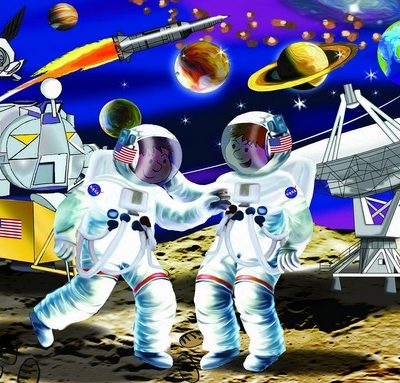 Wooden 24pce puzzle - Moonlanding