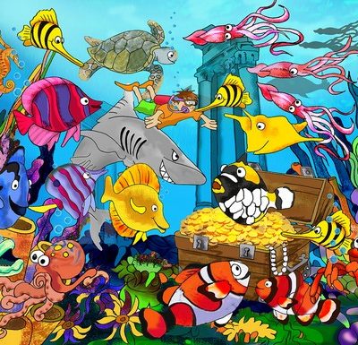 Wooden 24pce puzzle - Underwater