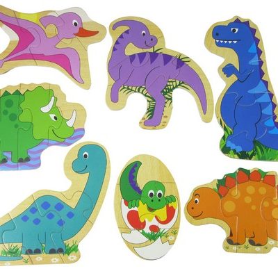 Wooden 3-4pce puzzle - Dinosaurs